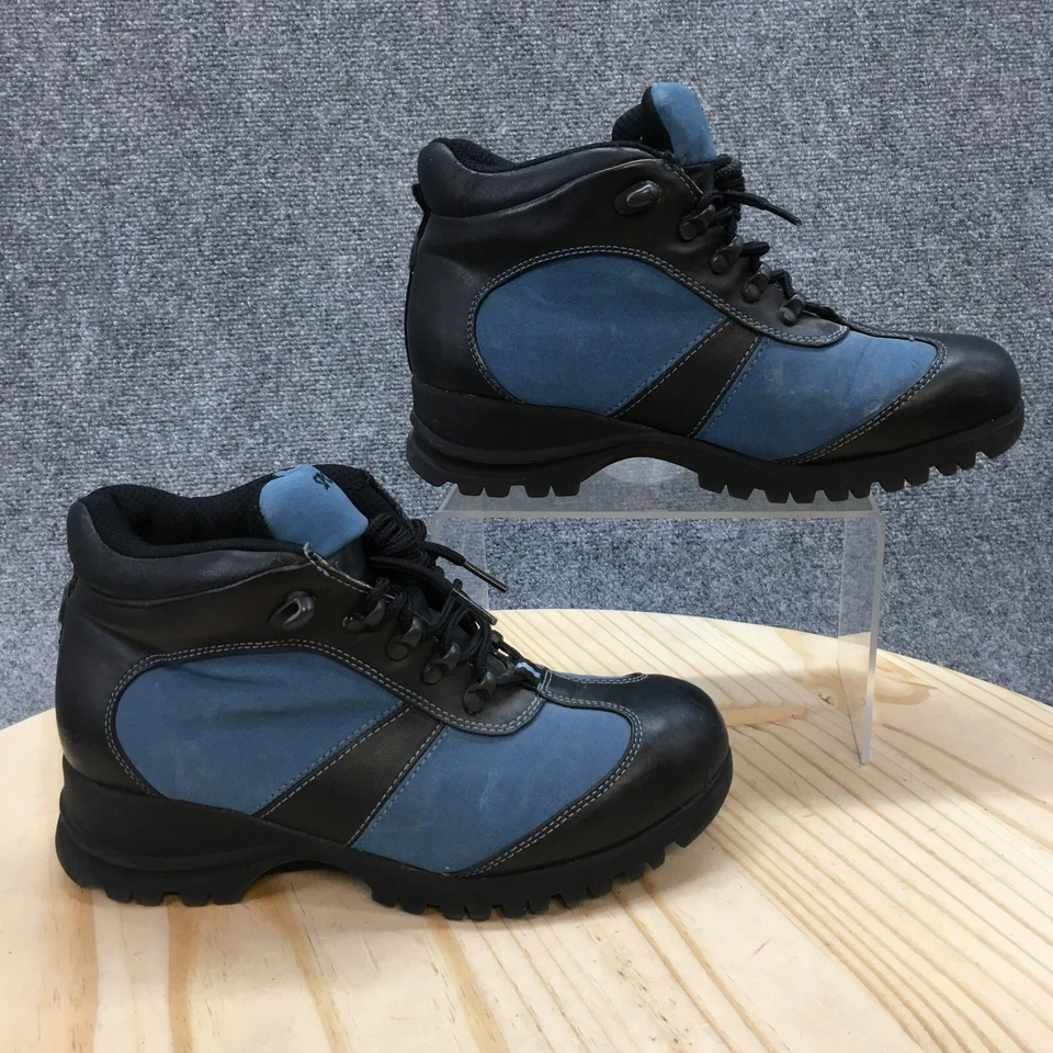 Sporto Waterproof Boots Womens 8 M Blue Faux Leather Ankle Top Round Lace Up - Image 1 of 4