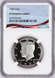 1989-S Kennedy Proof Half Dollar, Graded PF70UC by NGC * Population 253!