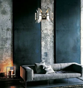 Modern Abstract Polished Nickel Hardware with Stainless Steel Pendant Light - Picture 1 of 7