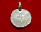 Handcrafted 999 Silver Pendant with Cross Stamped Loop - Religious Jewelry