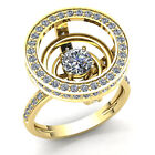 1ctw Round Cut Diamond Ladies Spiral Halo Solitaire Anniversary Ring 10K Gold