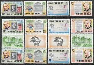 MONTSERRAT 1979 Rowland Hill set + two sets with gutter pairs (2 different) + MS