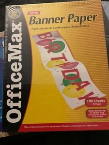 Satin banner paper 100 continues sheets 8.5” by 11” ink jet printer - Picture 1 of 2