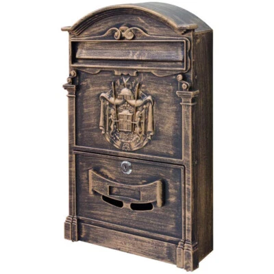 CASSETTA POSTALE PER POSTA ARTISTICA ALLUMINIO ESTERNO BRONZO VULCANIA - Immagine 1 di 2