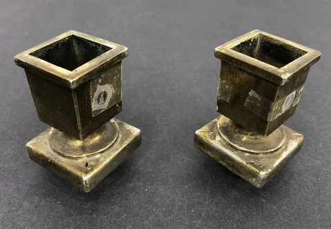 Vintage KBCO Solid Brass Chair Table Feet With Screws 7/8” Socket Cover