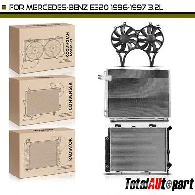 Radiator & AC Condenser & Cooling Fan Kit for Mercedes-Benz W210 E320 1996-1997 - Image 1 of 4