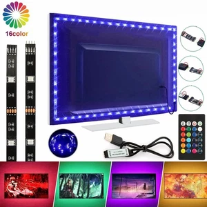 5V USB LED Strip Lights TV Back Light 5050 RGB Color Changing with 24Key Remote - Picture 1 of 20