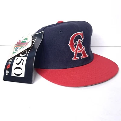 Vintage 90s California Angels Hat New Era Diamond Pro Model 6 5/8 Wool USA - Image 1 of 4