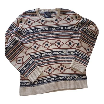 DE COLECCIÓN, SUÉTER AMERICANO RAG AZTECA 100•/• ALGODÓN ORIGINAL HOMBRE TALLA L Foto 1 de 4