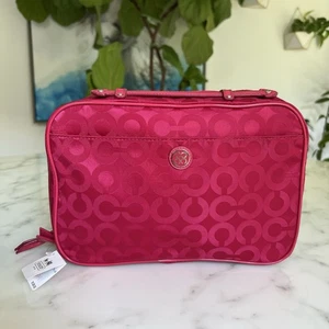 NWT Coach Y2K Vintage Julia Nylon Travel Cosmetic Case Lipstick Red Pink 61339 - Picture 1 of 13