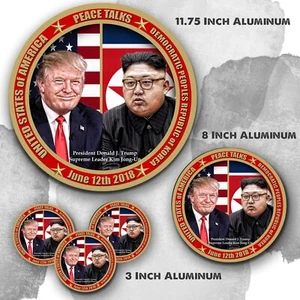 2018 Trump Kim Jong Un Peace Talks Reproduction Aluminum Circle Sign - Bild 1 von 4