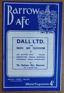 1961/62 BARROW v ACCRINGTON STANLEY DIVISION 4 18/09/1961 LAST SEASON STANLEY - Picture 1 of 4