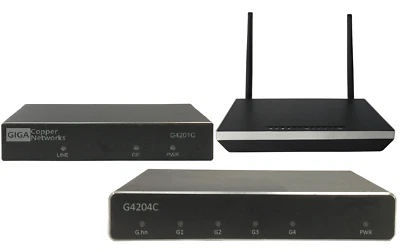 GIGA Copper G.hn Wave2 EdC Bridge Gigabit Ethernet su Coassiale, 1600Mbit, Ping<1ms - Immagine 1 di 4