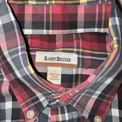 Barry Bricken Men's Long Sleeve Button Up Red Plaid Shirt Size L Large - Image 1 of 4