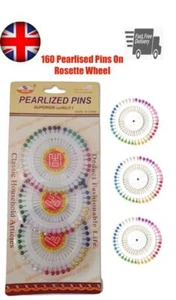 Alfileres de cuentas perladas roseta hiyab artesanal fabricante de vestidos bufanda de coser cabeza de agujas - Imagen 1 de 4