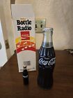 Working! Vintage Plastic Coca-Cola Bottle AM Radio BONUS Mini Glass Coke Bottle
