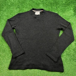 Vintage Armani Jeans Sweater Adult M-L Wool Blend Gray V-neck Lightweight Mens * - Picture 1 of 11