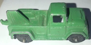 Tootsie Toy Tow Truck Green Great Shiny Paint! Vintage - Picture 1 of 8