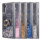 For Samsung Galaxy A13 5G Hybrid Bling Liquid Quicksand Ring Stand Case Cover