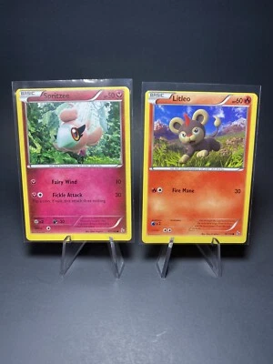 Spritzee & Litleo Misprinted Pokémon Cards - Image 1 of 4