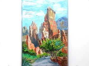 Original Oil Painting Gods Garden Art Red Rocks Colorado Nature Park - Picture 1 of 5