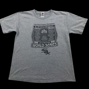 VTG Chicago White Sox 2005 World Series Champions T Shirt Mens S/M Grey - Picture 1 of 7