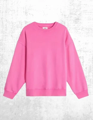 Women’s HUSH Sweatshirt Crew Neck Long Sleeve Oversized Strawberry Pink - Image 1 of 4