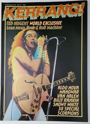 Kerrang! Magazine February 1983 Ted Nugent, Manowar, Van Halen, 38 Special RARE! - Image 1 of 4