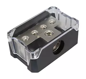 1x 0/1 Gauge In 4x 4 Gauge Out Car Power/Ground Distribution Block SKPD-36N - Picture 1 of 5
