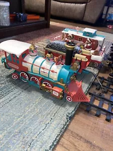 VTG Bright Musical Christmas Logger Bears Express Train Set 1996 Holiday Parts - Picture 1 of 20