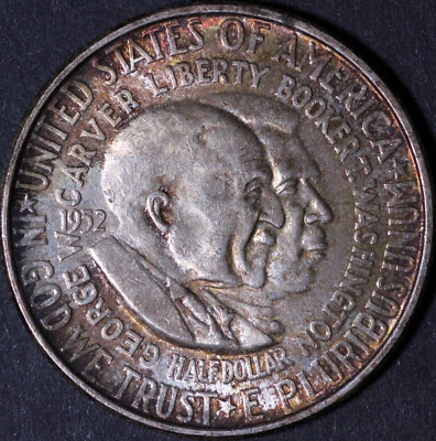 1952 George Washington Carver & Booker T. Washington Silver Half  / Nice AU-BU - Image 1 of 4