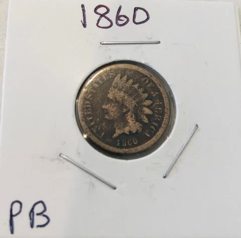 1860 Pointed Bust Indian Head Cent Cover