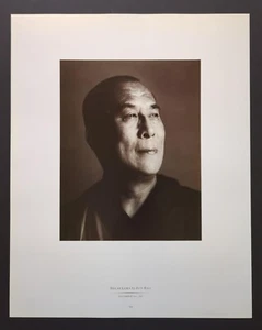 Vintage DALAI LAMA Spiritual Leader Tibetan Buddhism 2 Photos Bookplate Print 59 - Picture 1 of 3