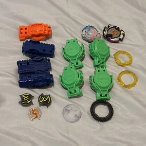 Beyblade Lot Has to Green Blue Orange Burst  Turbo Battle League Launcher + More - Picture 1 of 10