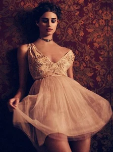 Nuevo con etiquetas Free People Deja Vu Mini Vestido Embellecido Tul Talla 6 8 - Imagen 1 de 6