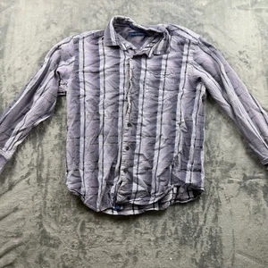 Tommy Bahama Shirt Mens Medium Purple Plaid 100% Silk Beach Button Up Collared - Picture 1 of 7