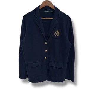Vintage Lauren Ralph Lauren Equestrian Crest Logo Cardigan Sweater XL 22 x30 - Picture 1 of 5