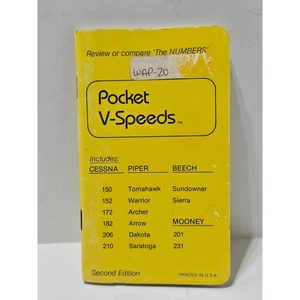 Pocket V-Speeds 2nd Edition Aviation Aircraft Checklist Cessna Piper Beech 1985 - Bild 1 von 8