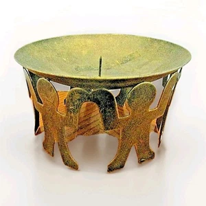 6" Indonesian Metal Art 'People United' Candle Holder 6" Wide - Picture 1 of 5