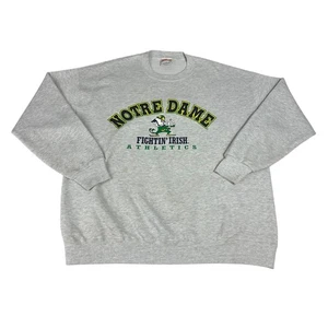 Vintage Notre Dame Fighting Irish Pullover Herren XL grau NCAA Crewneck Nutmeg 90s - Bild 1 von 10