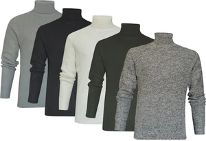 Roll Neck Pullover Top Knitted Turtle Funnel Neck Plain Jumper Sweater Ex Store - Picture 1 of 8