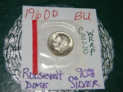 1960 D  Roosevelt Dime. Fully Separated Horizontal Torch Lines. Nice BU. (Inv.) - Image 1 of 4