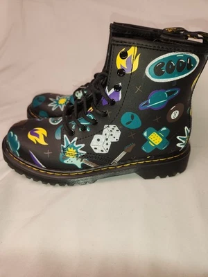 Dr Martens 1460 наклейка печать кожи шнурует вверх ботинки размер M4/W5   - Изображение 1 из 4