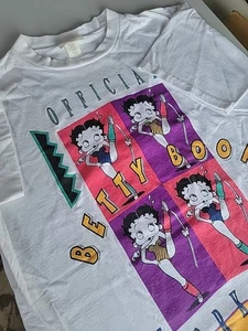 Vintage Betty Boop T-shirt 1993 Workout Theme White Single Stitch Size X Large - Picture 1 of 8
