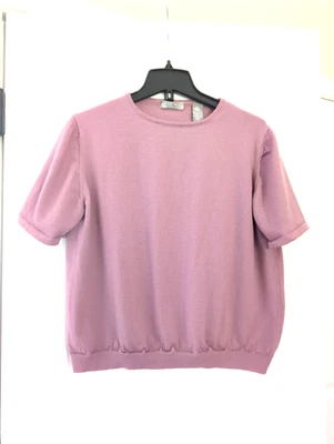 Suéter Kate Hill 2X Italiano Lana Merino Manga Corta Mujer Plus Rosa Rosa Foto 1 de 4