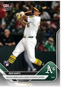 NICK KURTZ 2025 MLB Topps NOW Card 711 A’s - 493ft Grand Slam RC Rookie PRESALE - Picture 1 of 2