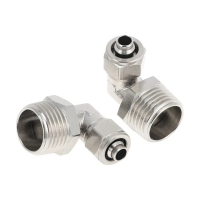 Conectores Rápidos Aire 3/8" 90° 1/2"Bspt 2pzas Plateado  - Imagen 1 de 4