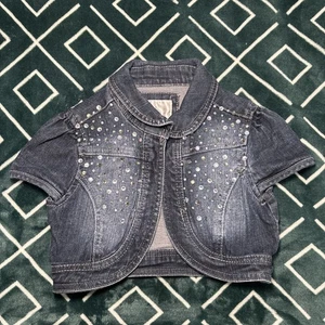 Justice Premium Mädchen Jeans Jeansjacke Weste Bolero Größe 8 - Bild 1 von 8