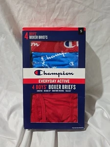 NIB Champion Boys' Everyday Comfort Cotton Stretch Boxer Briefs 4 Pack Small - Picture 1 of 2