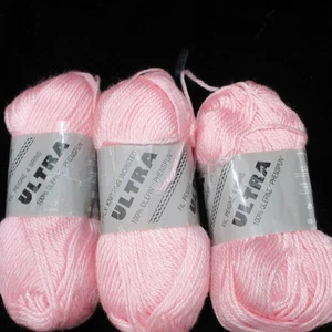 Vintage Ultra Candy Floss Pink Yarn 3 Pack Olefine Phenspuns - Picture 1 of 8